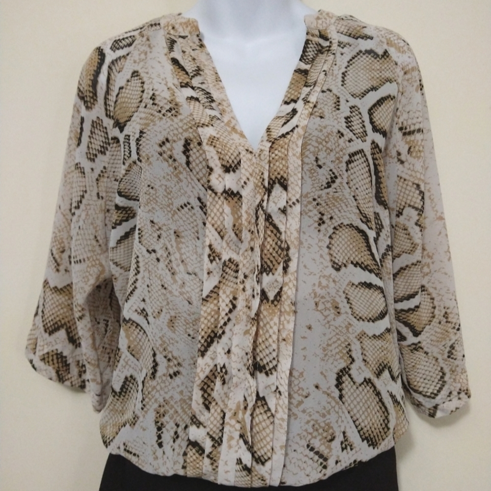a.n.a Python Print Blouse Petite Small